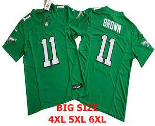 Mens Philadelphia Eagles #11 AJ Brown Kelly Green FUSE Vapor Limited Throwback Jersey